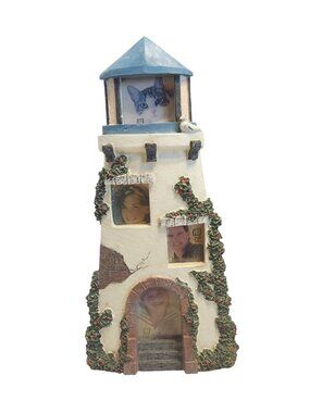 Figi Lighthouse-Themed 3-Photo Resin Frame With Easel Back Holds 2"x3" Photos Co